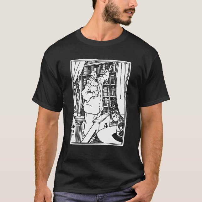 T-shirt Beardsley Illustration Bibliothèque de Pierrot (Devant)