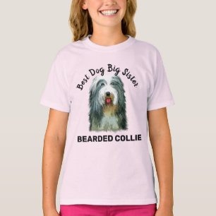 T-shirt Beared Collie aquarelle meilleur chien grande soeu