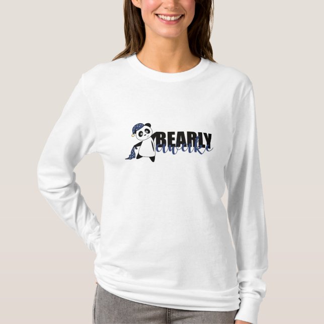 T-shirt Bearly Awake Panda Sleepyhead Teddy (Devant)