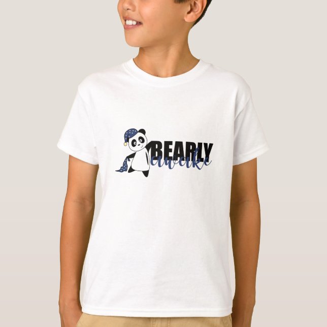 T-shirt Bearly Awake Panda Sleepyhead Teddy (Devant)