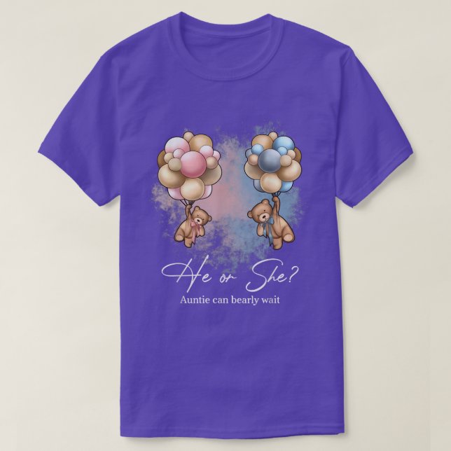 T-shirt Bears Balloons Auntie Peut Attendre Rapidement Gen (Design devant)