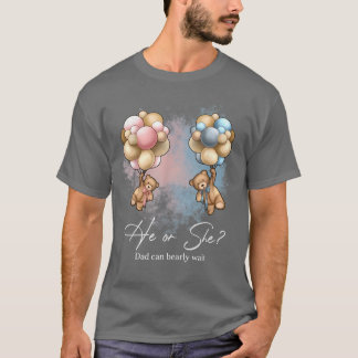 T-shirt Bears Balloons Dad Can Bearly Wait Gender Reveal