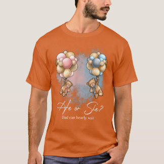 T-shirt Bears Balloons Dad Can Bearly Wait Gender Reveal
