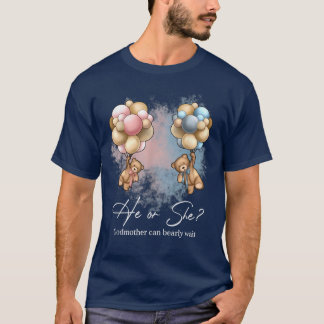 T-shirt Bears Balloons Godmother Can Bearly Wait Gender Re