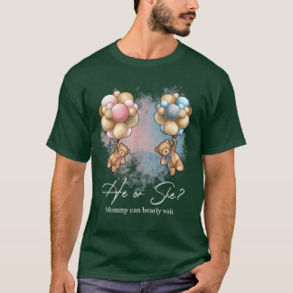 T-shirt Bears Balloons Maman peut attendre avant la révéla
