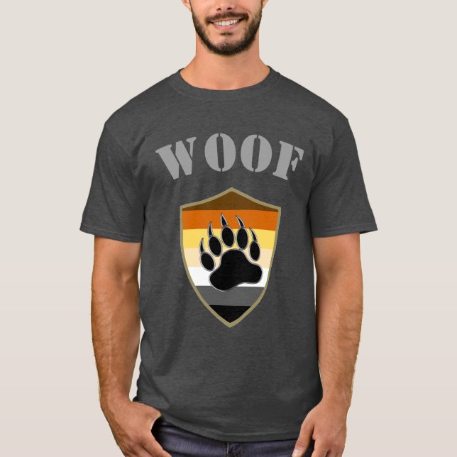 T-shirt Bears Fierté drapeau Ours Paw Woof (Devant)