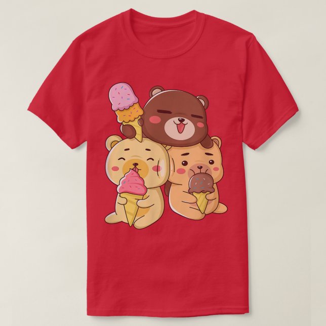 T-shirt Bears mignonne Love Glace Cream (Design devant)