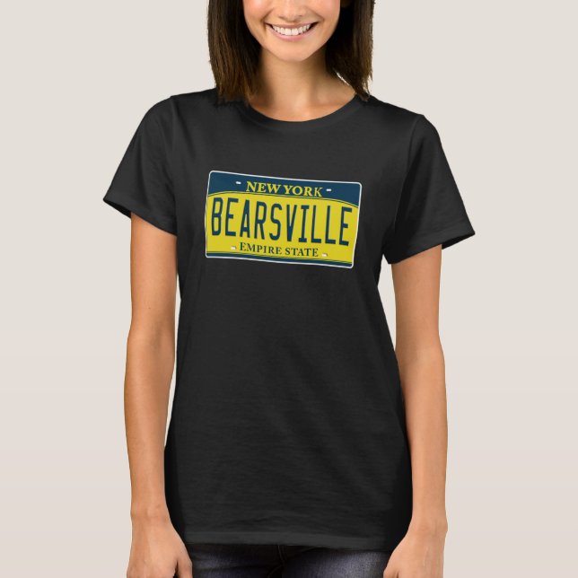 T-shirt Bearsville New York NY Rock Music License Plate (Devant)