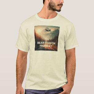 T-shirt Beartooth Highway Montana Aigle Wyoming