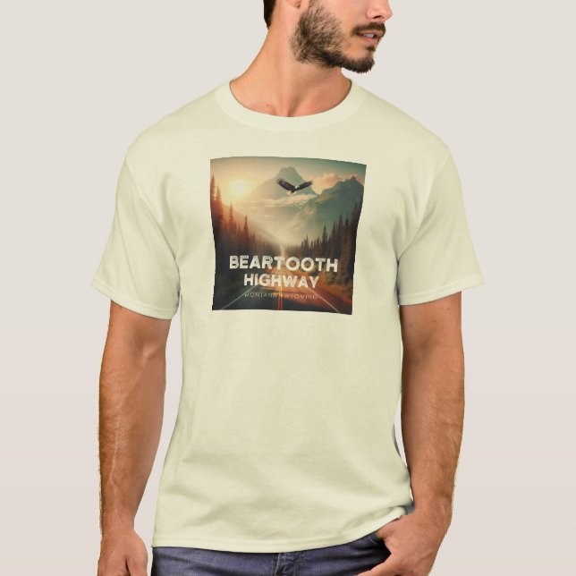T-shirt Beartooth Highway Montana Aigle Wyoming (Devant)