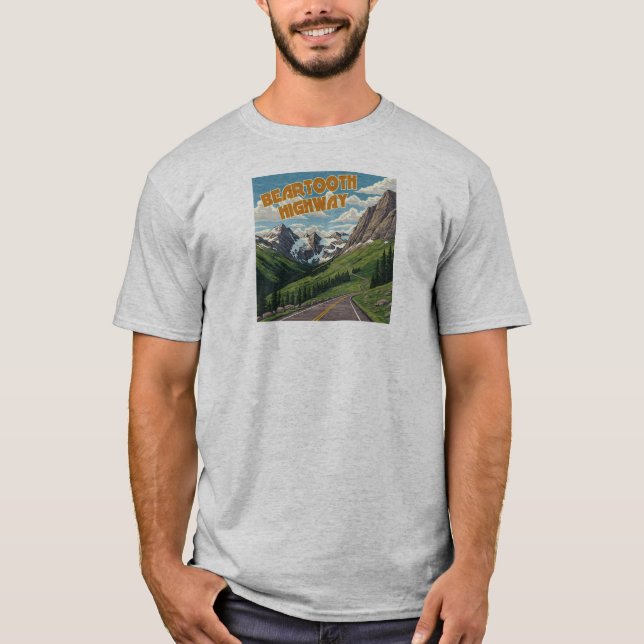 T-shirt Beartooth Highway Montana Wyoming Paysage (Devant)