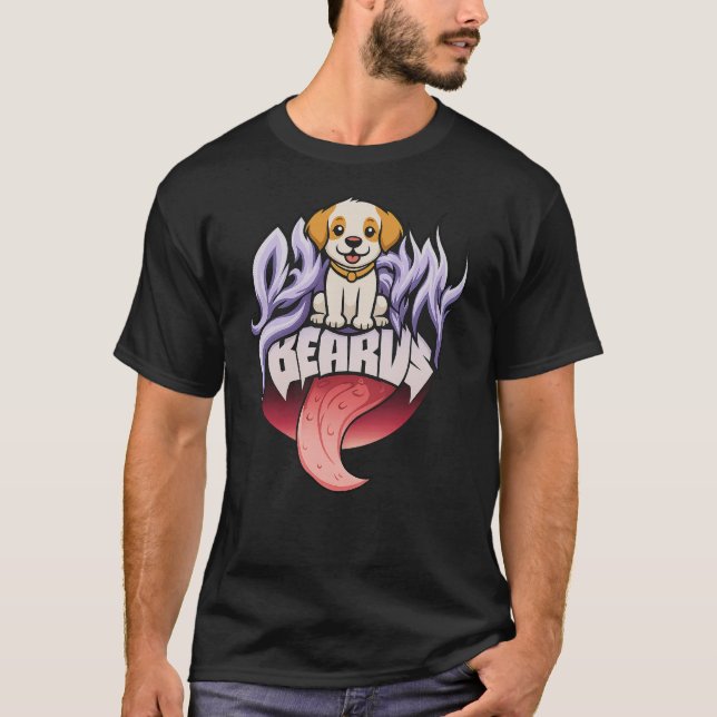 T-shirt Bearus Cute Dog Tongue Out Cartoon (Devant)
