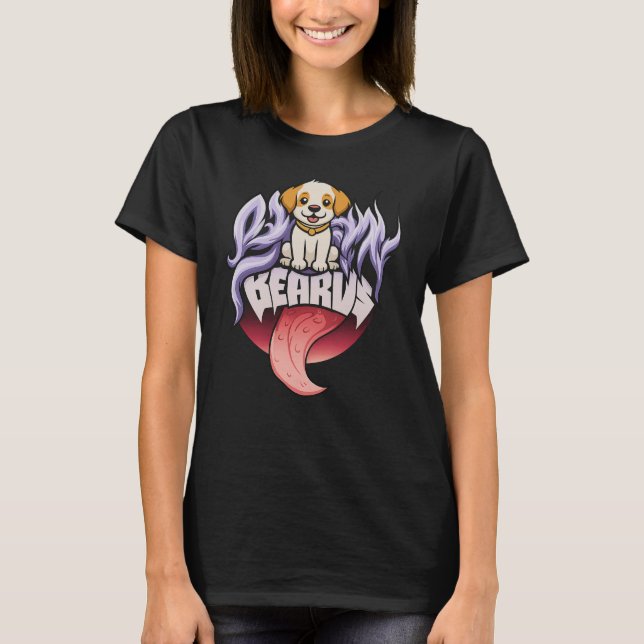 T-shirt Bearus Cute Dog Tongue Out Cartoon (Devant)
