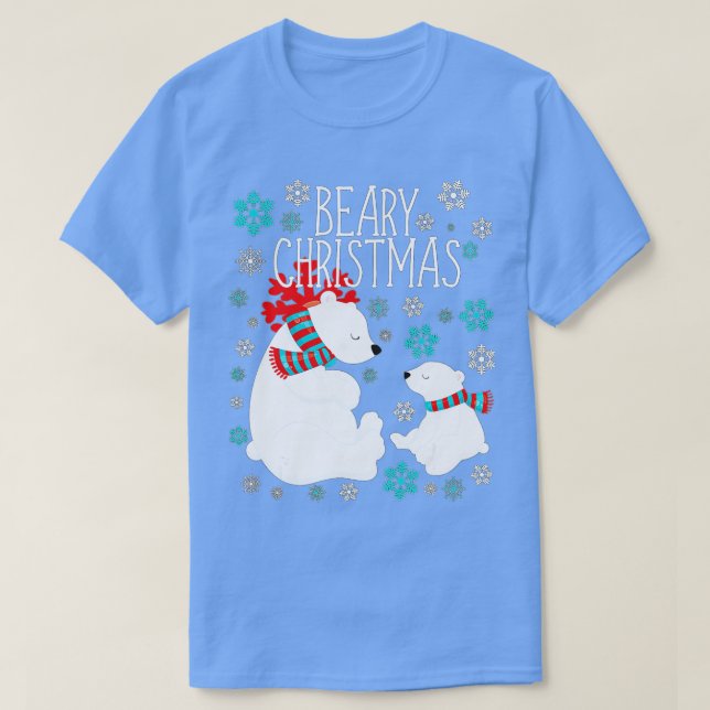 T-shirt Beary Noël Ours Polaires Drôle Noël Cadeau  (Design devant)