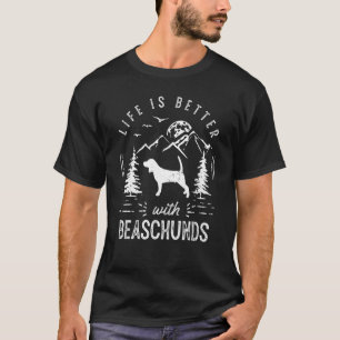 T-shirt Beaschunds Life Better Maman Papa Chien