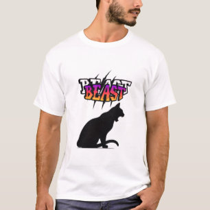 T-shirt BEAST Cat - Attitude audacieuse dans un ombre sile