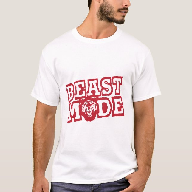 T-shirt beast mode citation tigre rugit revolter (Devant)