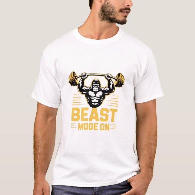 T-shirt Beast Mode On – Neon Street Gym Vibes Long Sleeve  (Devant)