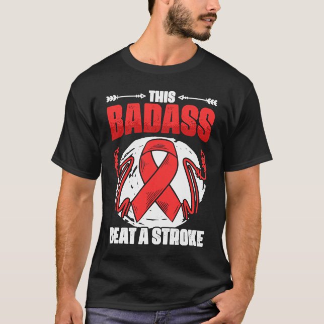 T-shirt Beat A Stroke Survivor Red Ribbon Stroke Awareness (Devant)
