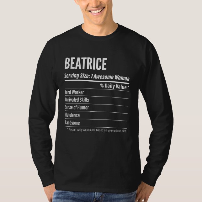T-shirt Beatrice  Nutritional Facts Serving Size Calories (Devant)