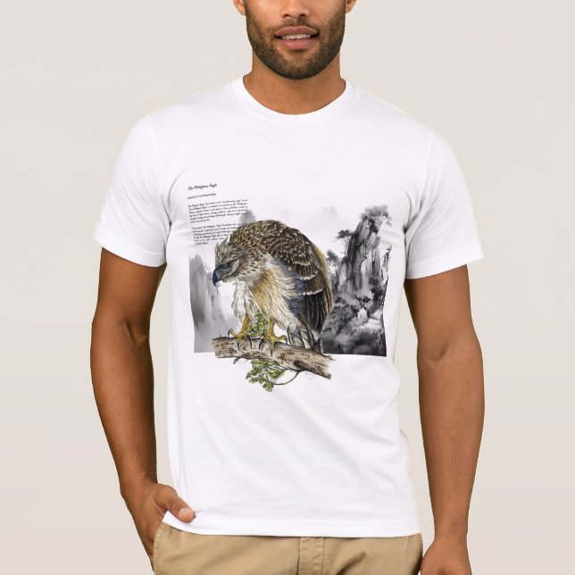 T-shirt Beau aigle philippin en voie de disparition peint  (Devant)