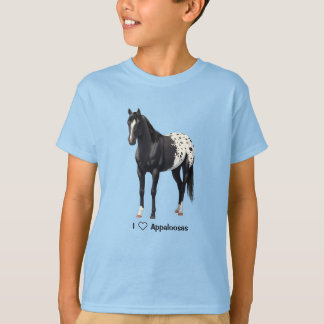 T-shirt Beau Appaloosa Noir Quarter Horse Stallion
