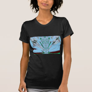T-shirt Beau Aqua Bleu Extraordinaire Motif Art Floral