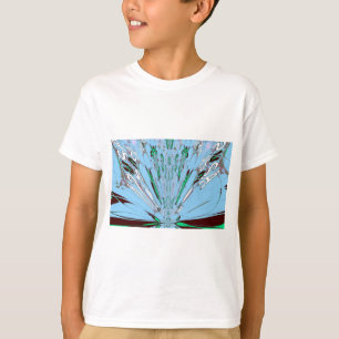 T-shirt Beau Aqua Bleu Extraordinaire Motif Art Floral