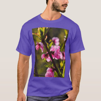 T-shirt Beau Arbre de Pêche En Fleurs Roses
