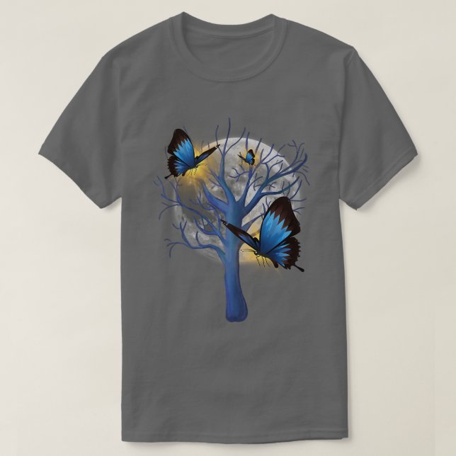 T-shirt Beau Arbre Papillons Enchantés (Design devant)