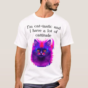 T-shirt Beau Art de Chat Peint Coloré