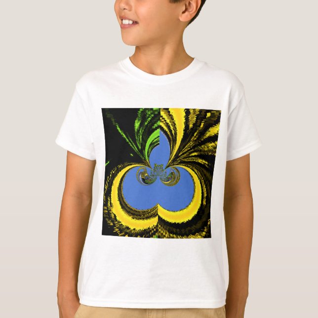 T-shirt Beau Beau Art Sud-Africain Jaune et Bleu (Devant)
