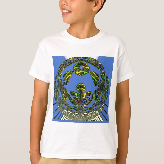 T-shirt Beau bleu africain traditionnel Vecteur ethnique (Devant)