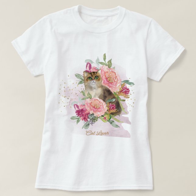 T-shirt Beau Cadeau Pour Un Amoureux des chats (Design devant)