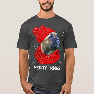 T-shirt Beau Casquette français de Bulldog Scarf Joyeux No