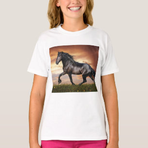 T-shirt Beau Cheval Noir