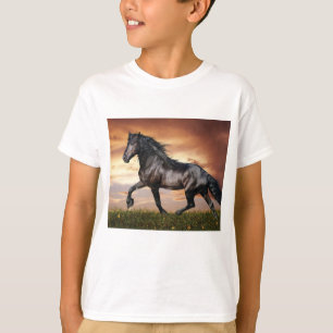 T-shirt Beau Cheval Noir