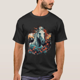 T-shirt beau cheval sauvage Idée Créative Inspiration Gra