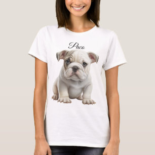 T-SHIRT BEAU CHIEN À POULET BROWN ET BLANC