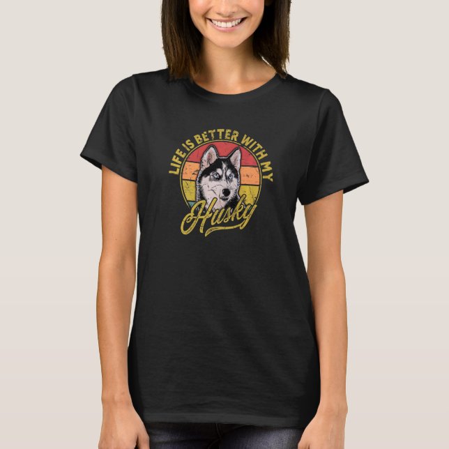 T-shirt Beau Chien Husky (Devant)