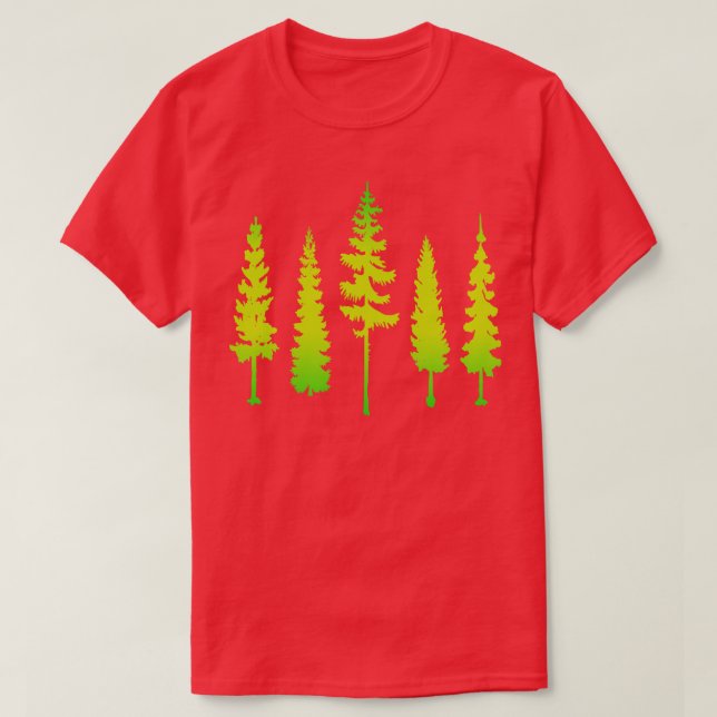 T-shirt Beau Conifères Vibrants (Design devant)