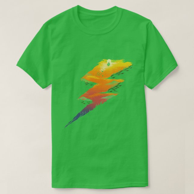 T-shirt Beau coucher de soleil (Design devant)