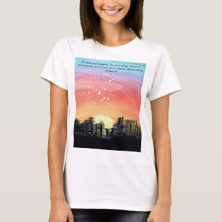 T-shirt Beau coucher de soleil avec vers de Joshua