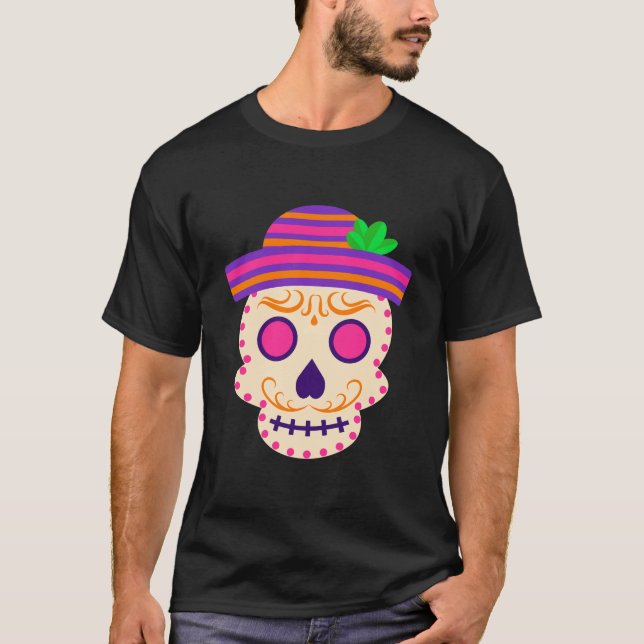 T-shirt Beau crâne avec Sombrero Día de los Muertos (Devant)