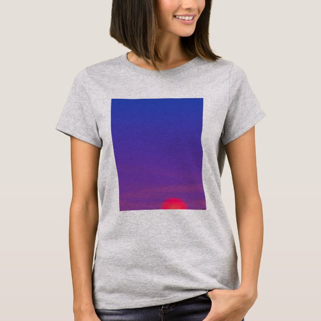 T-shirt beau décor de coucher de soleil design (Devant)