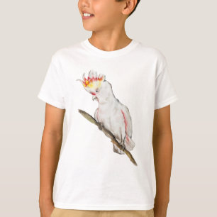 T-shirt Beau dessin à la main de perroquet de cockatoo aqu
