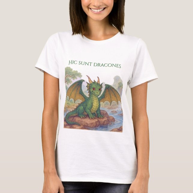 T-shirt Beau dragon vert (Devant)