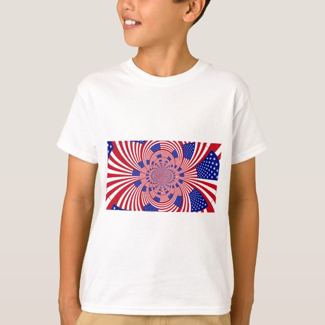 T-shirt Beau drapeau américain Extraordinaire Kaleidoscope (Devant)