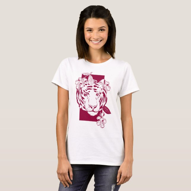 T-shirt Beau et mignon tigre (Devant entier)