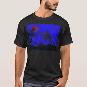 T-shirt Beau Extraordinaire Sunset Camel Safari Art Imprim